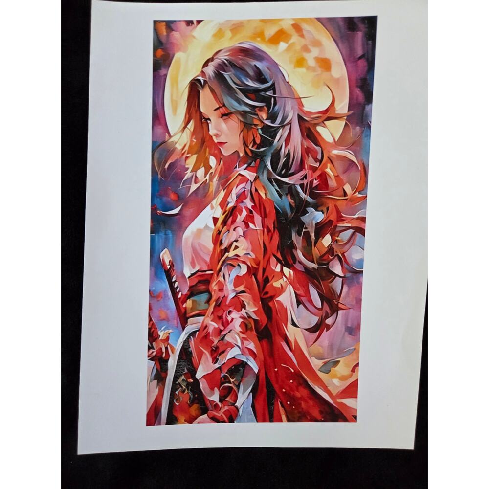 Custom created digital fan art - Samurai warrior - 8.5" x 11" photo paper